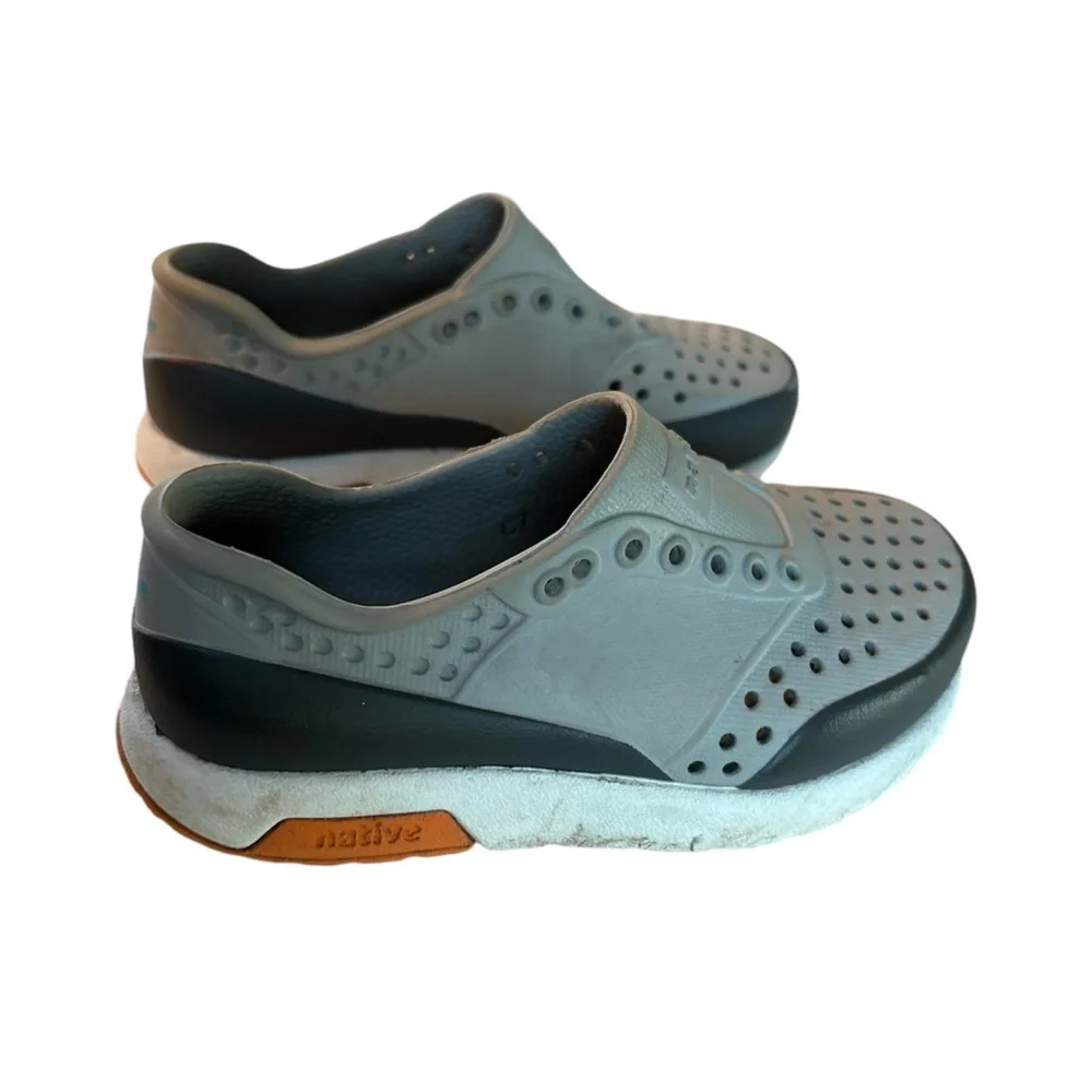 🌺Native Shoes Gray and Orange Water Shoes with Perforated Design